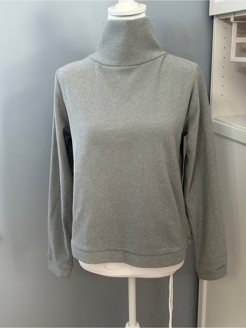 Dudley Stephens Gray High Neck Fleece Pullover Sweatshirt Size Small Sustainable